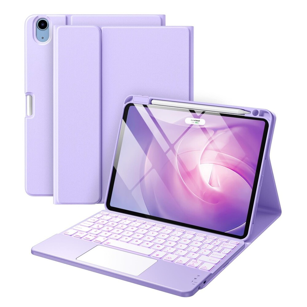 Harvopu iPad Air 11-inch Keyboard Case with Trackpad Backlit Detachable
